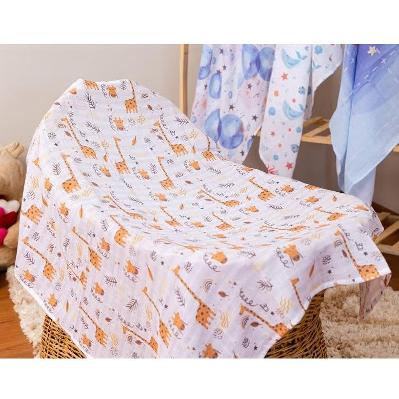 Mon Petits Müslin Bebek Örtüsü - La Girafe 100x100 cm