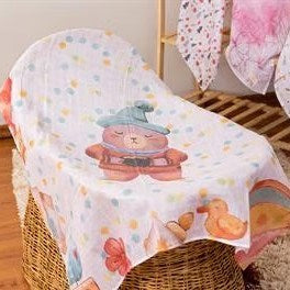 Mon Petits Müslin Bebek Örtüsü - La Peluche Mignonne 100x100 cm