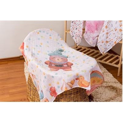 Mon Petits Müslin Bebek Örtüsü - Le Peluche Mignonne 100x100 cm