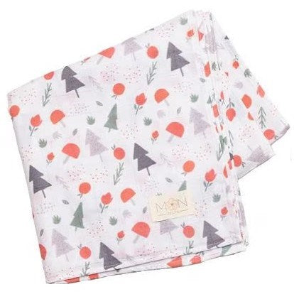 Mon Petits Müslin Bebek Örtüsü - Les Petits Arbres 100x100 cm