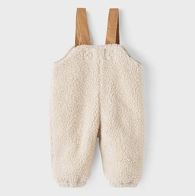 Name It Kışlık Bebek Askılı Peluş Tulum Bej