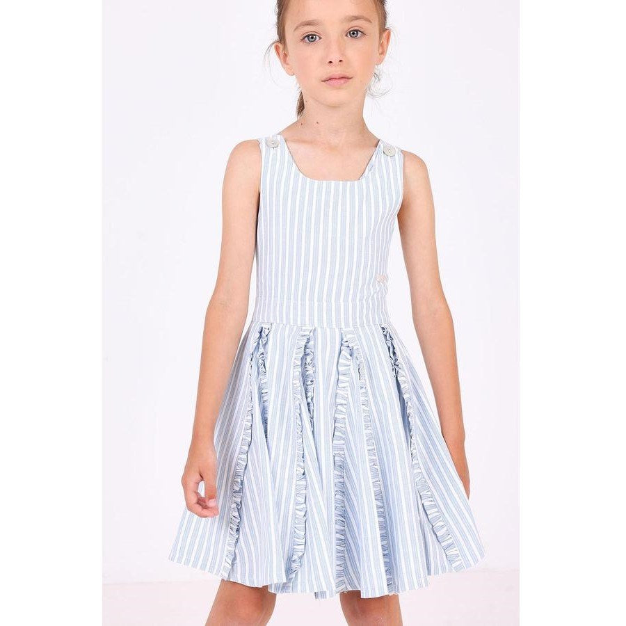 Pan Con Chocolate Yazlık Kız Çocuk Elbise Mavi