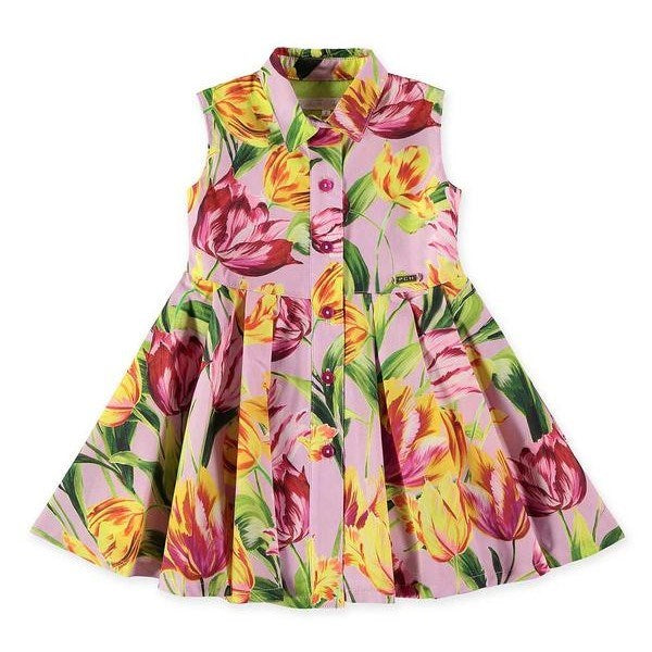 Pan Con Chocolate Yazlık Kız Çocuk Elbise Pembe