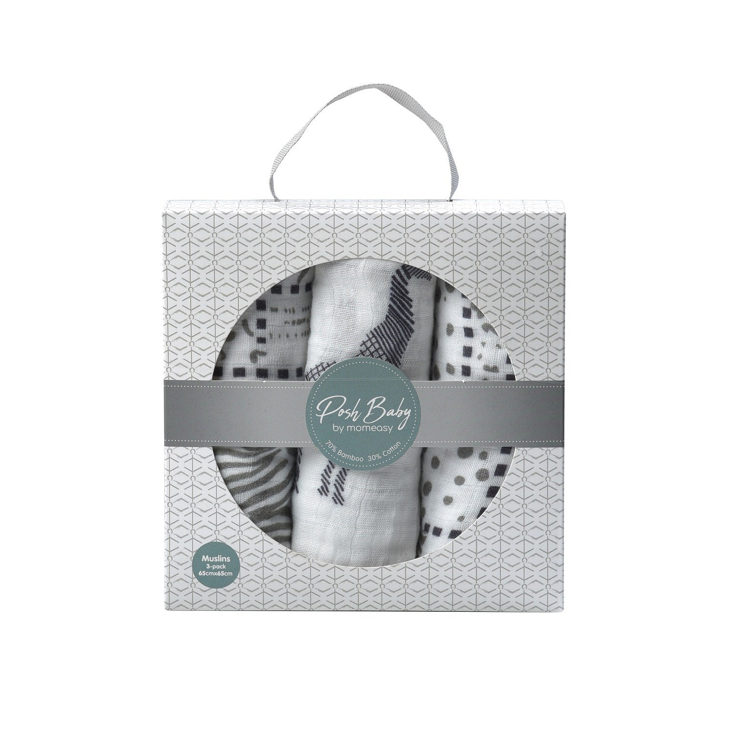 Posh Baby Zebra & Zürafa & Zebra Müslin Battaniye 3'lü 65x65 cm STD