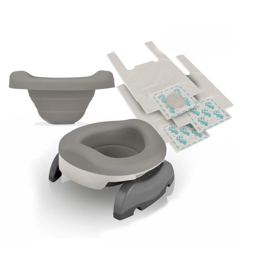 Potette Plus Portatif Lazımlık - Tuvalet Adaptörü Combo Paket White Silikon Astarlı STD