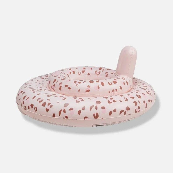 Swim Essentials Old Pink Leopard Bebek Sırt Destekli Yüzme Simidi 0-1 Yaş