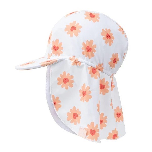 Swim Essentials Yazlık Kız Çocuk Şapka- Flower Ekru