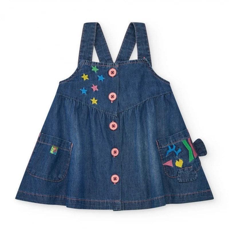 Tuc Tuc Yazlık Kız Çocuk Elbise Mavi