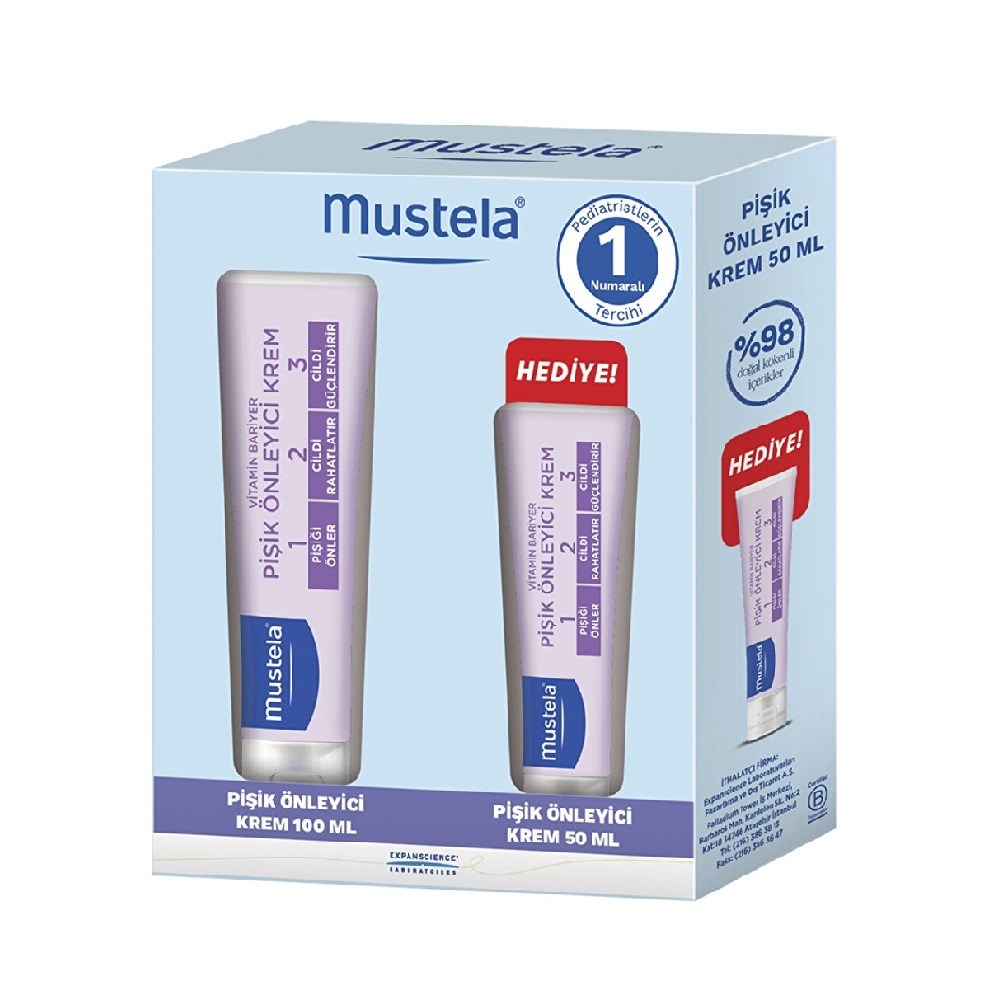 Mustela Vitamin Barrier Cream 1.2.3 Pişik Önleyici Krem (  100 ml + 50 ml ) Orjinal