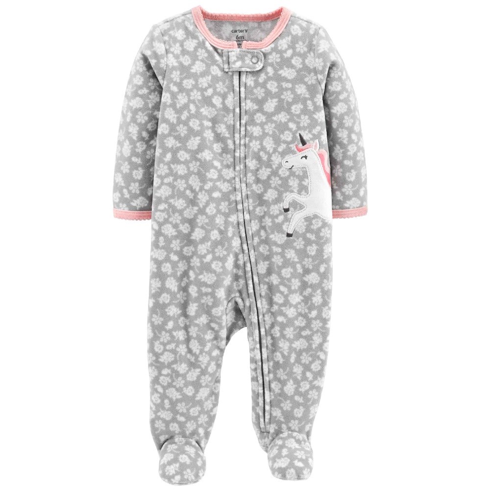 Carters Kız Bebek Kışlık Polar Tulum Gri