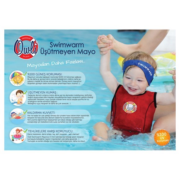 Owli Swimwarm Üşütmeyen Bebek Mayosu Turuncu Orjinal