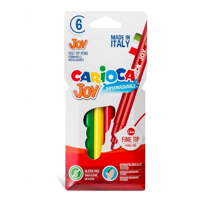 Carioca Joy Yıkanabilir Keçeli Boya Kalemi 6'lı Orjinal