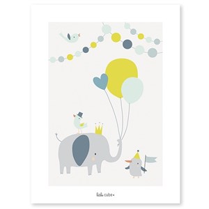 Lilipinso Bebek Odası Poster 30x40 cm Fil Ve Balonlar