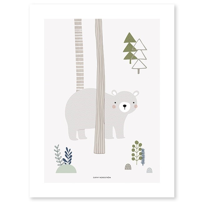 Lilipinso Bebek Odası Poster 30x40 cm Ayı Grey Orjinal