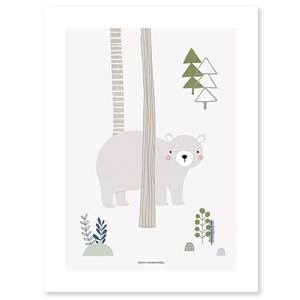 Lilipinso Bebek Odası Poster 30x40 cm Ayı Grey