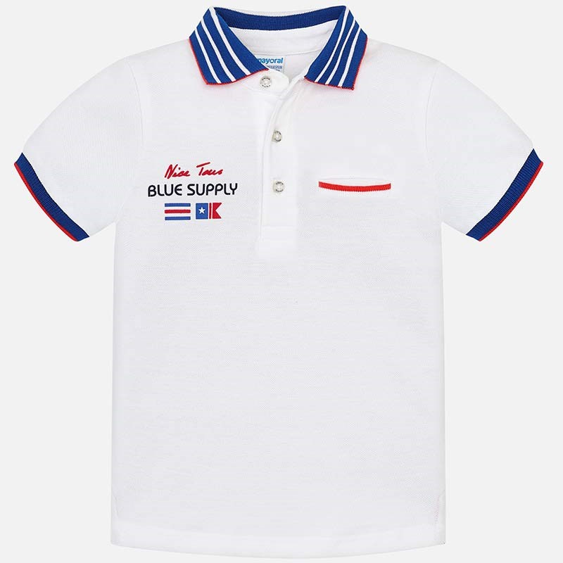 Mayoral Yazlık Erkek Polo Yaka Kısa Kol T-shirt Beyaz