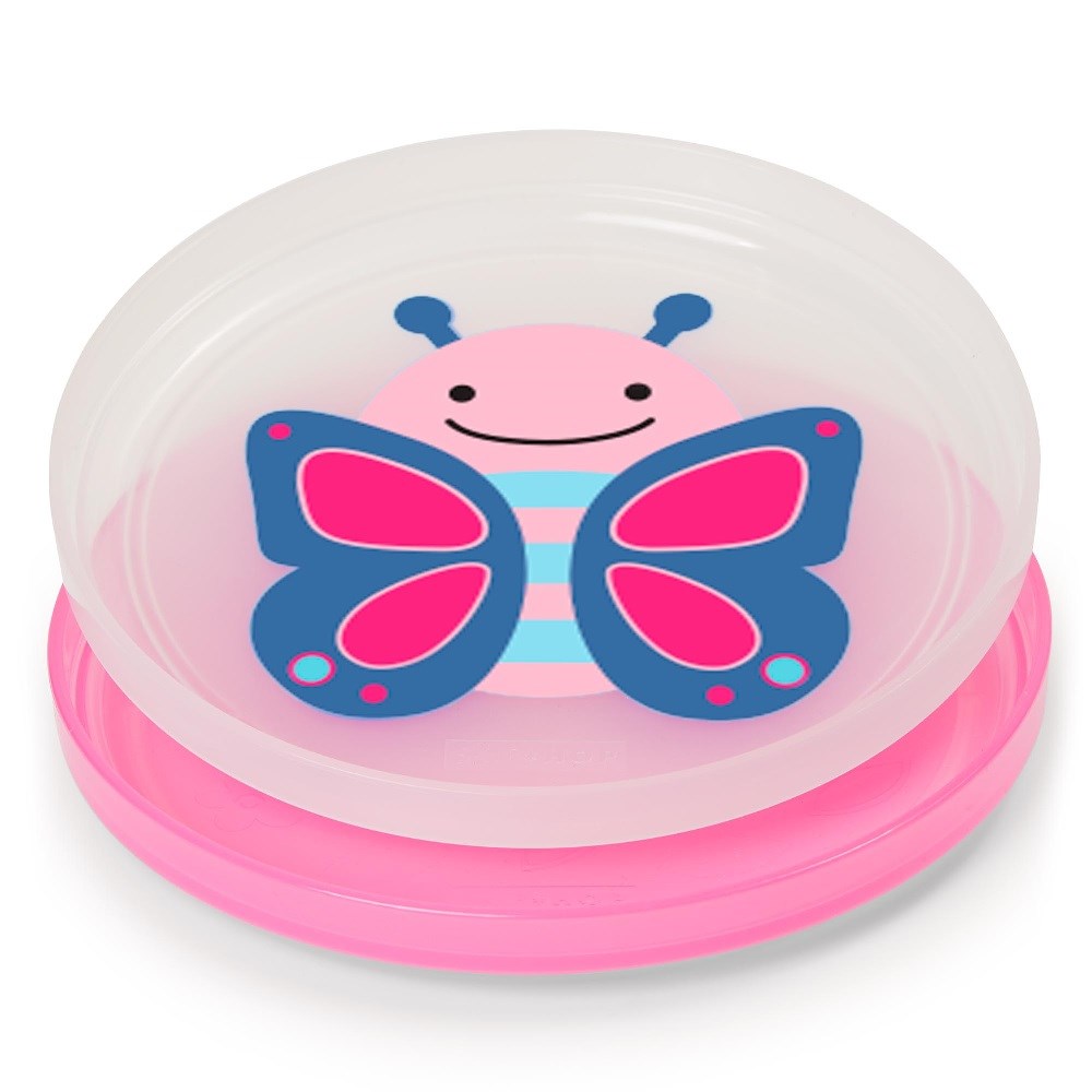 Skip Hop Zoo Kaydırmaz Tabak Seti Butterfly Pembe