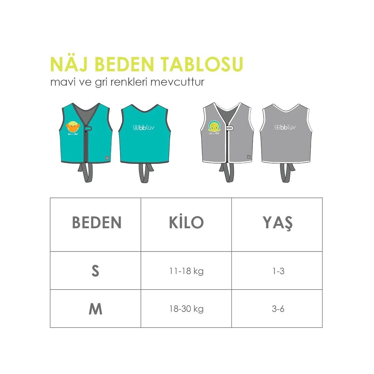 Bblüv Naj Neoprene Yüzme Yeleği Gri Gri