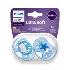 Avent Ultra Soft Desenli Emzik İkili 6-18 Ay Erkek