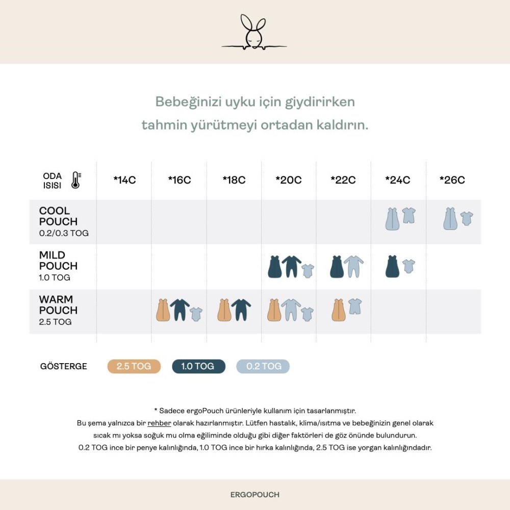 ErgoPouch Organik Pamuklu Kundak 1.0 TOG Golden Krem