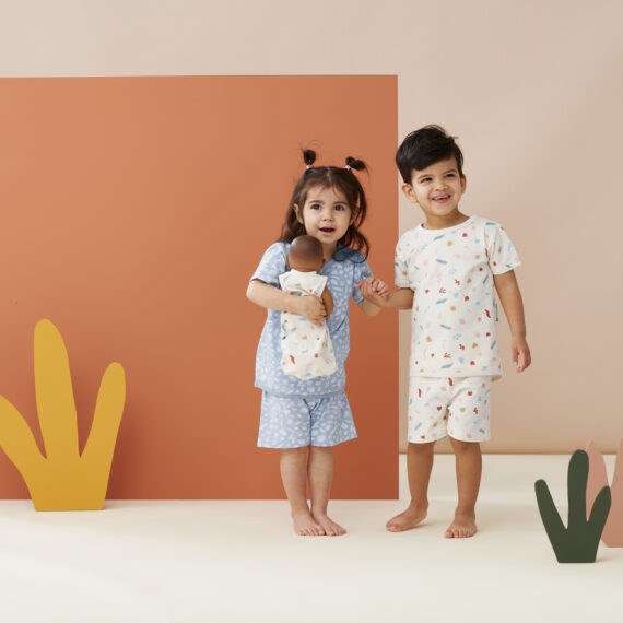 ErgoPouch Organik Pamuklu Kısa Pijama Takımı 0.2 Tog - Shadowlands Mavi