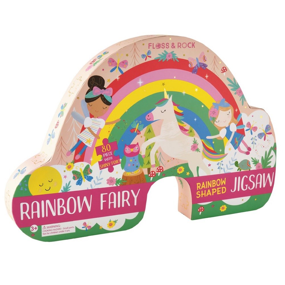 Floss Rock 80 Parça Gökkuşağı Şekilli Yap-Boz - Rainbow Fairy 