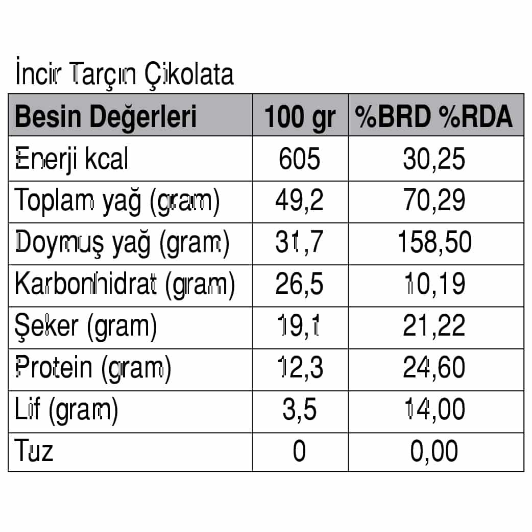 Güzel Gıda Organik Tarçin İncir Çikolata Bar 85 gr 