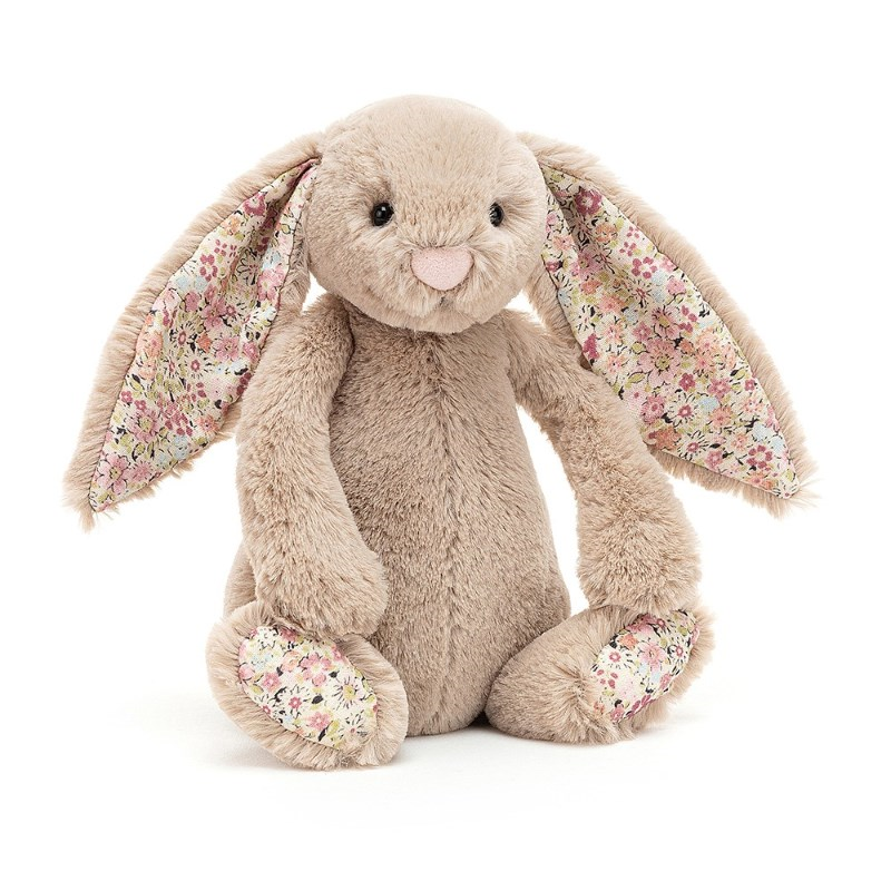 Jellycat Bashful Çiçekli Bej Tavşan Small Uyku Arkadaşım Orjinal