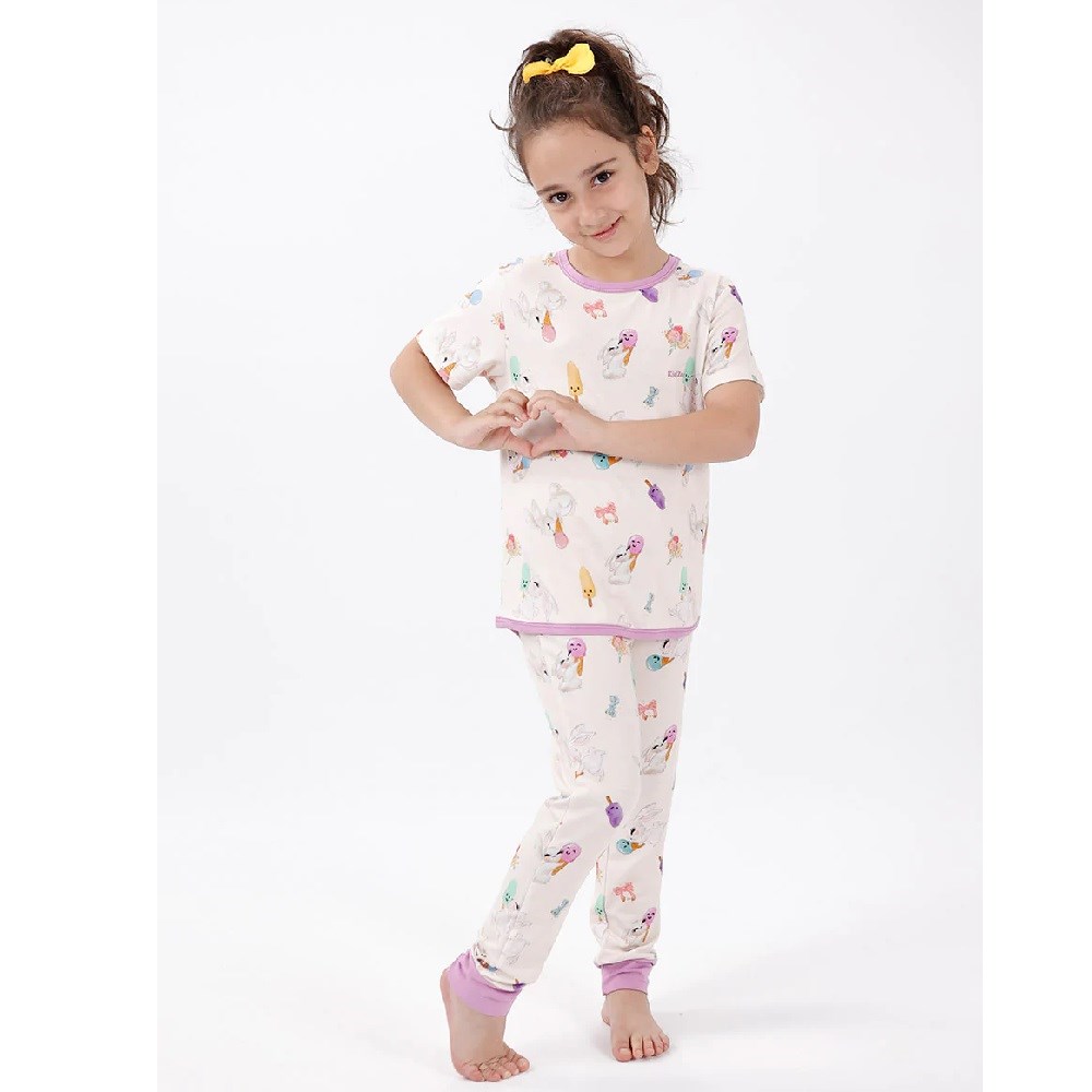 Kidzee Bonny Kısa Kollu Pijama Takımı 0.2 Tog Mor