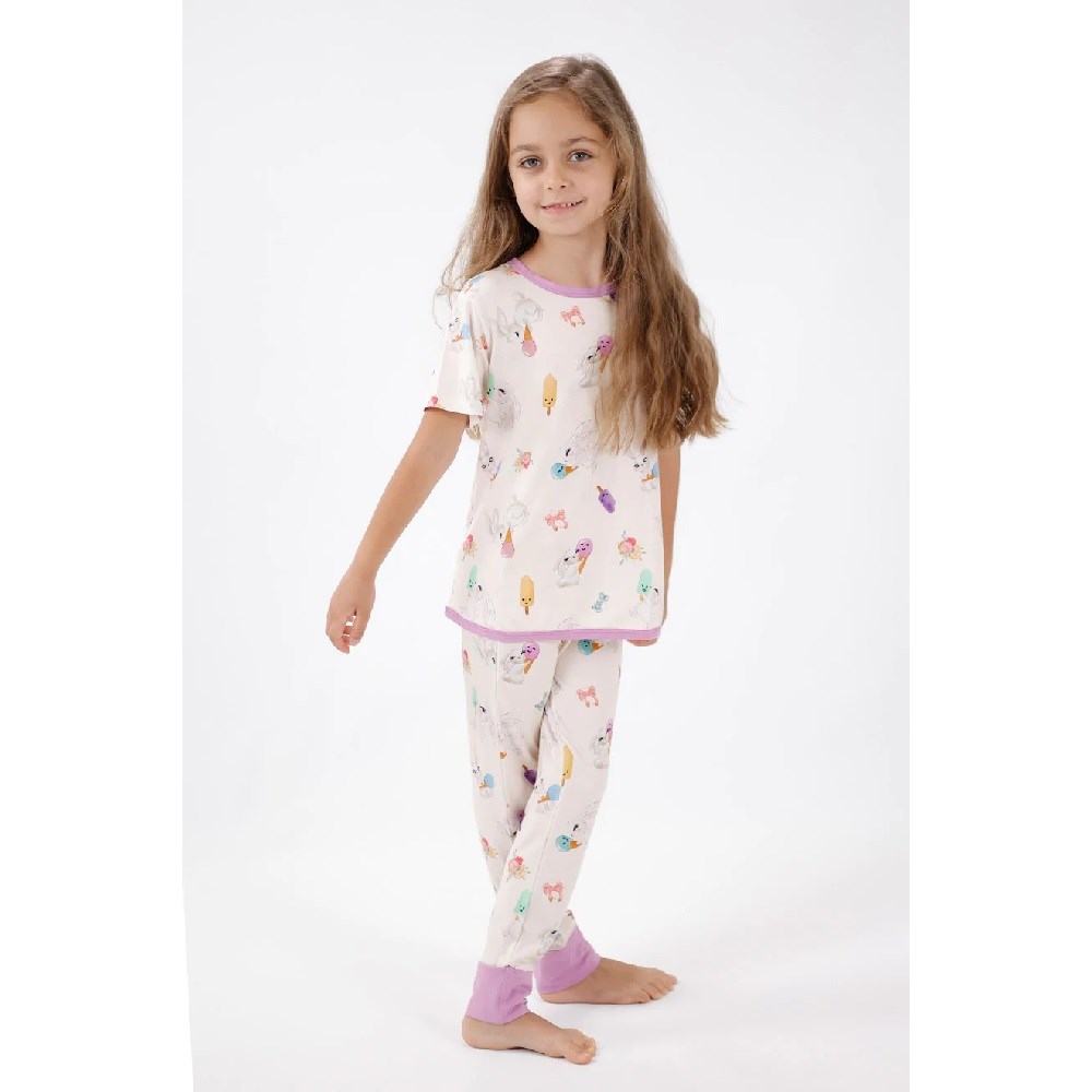 Kidzee Bonny Kısa Kollu Pijama Takımı 0.2 Tog Mor