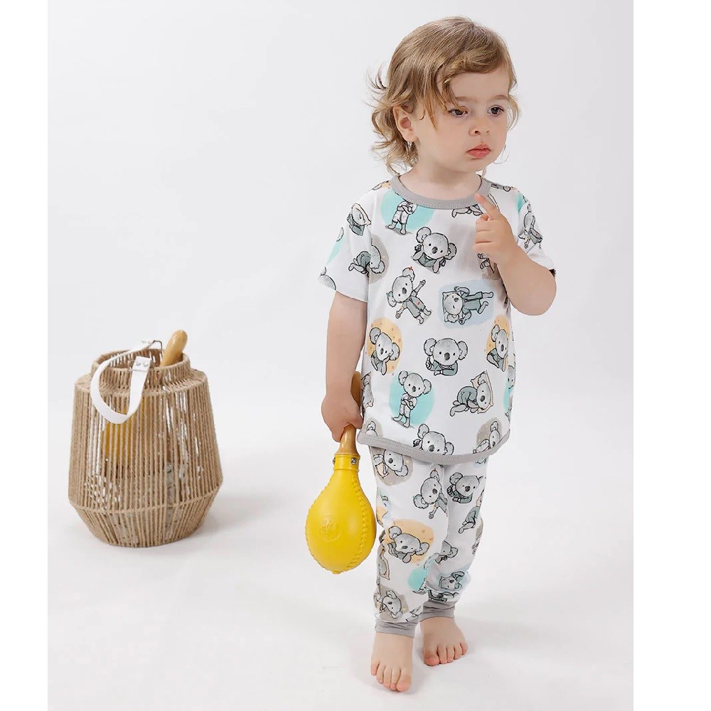 Kidzee Koala Kısa Kollu Pijama Takımı 0.2 Tog Beyaz