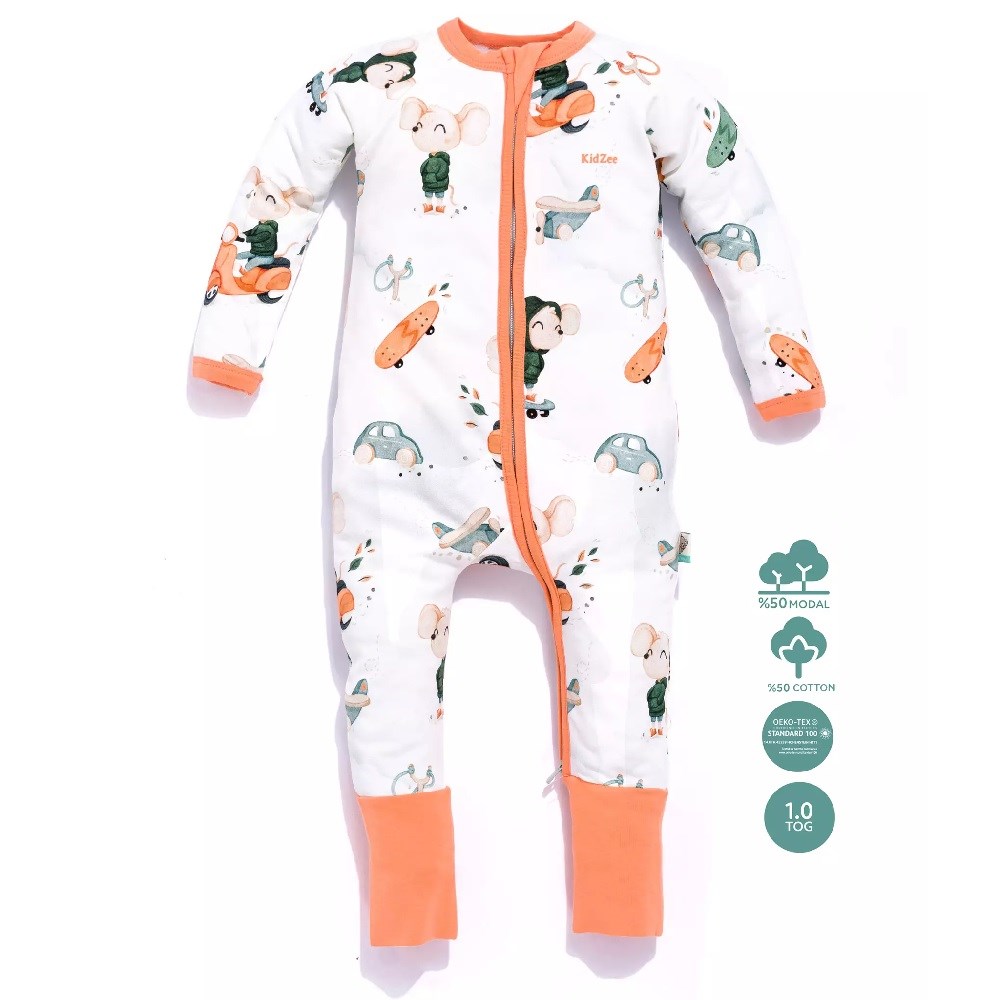 Kidzee Z Suit Little Rebel Patikli Uyku Tulumu 1.0 Tog Turuncu