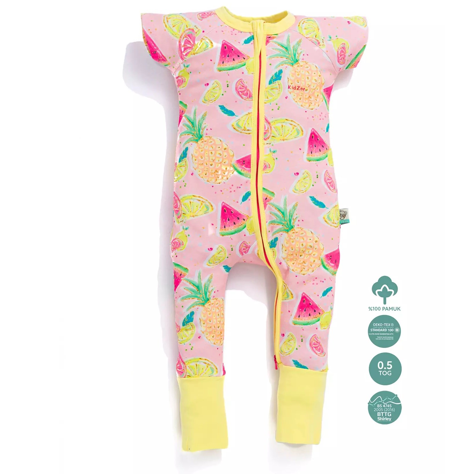 Kidzee PineZee Zee-Suit Kısa Kollu Patikli Uzun Tulum 0.5 Tog Sarı