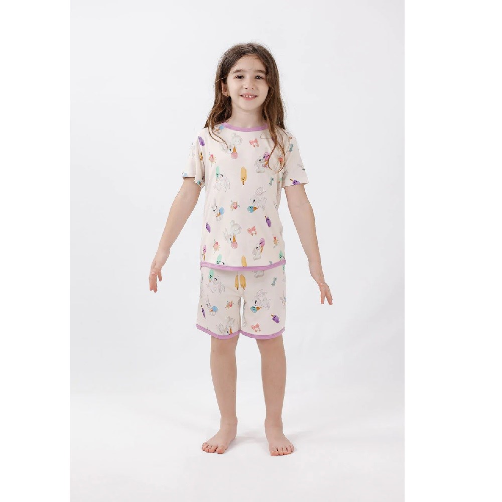 Kidzee Bonny Kısa Kollu Şortlu Pijama Takımı 0.2 Tog Mor