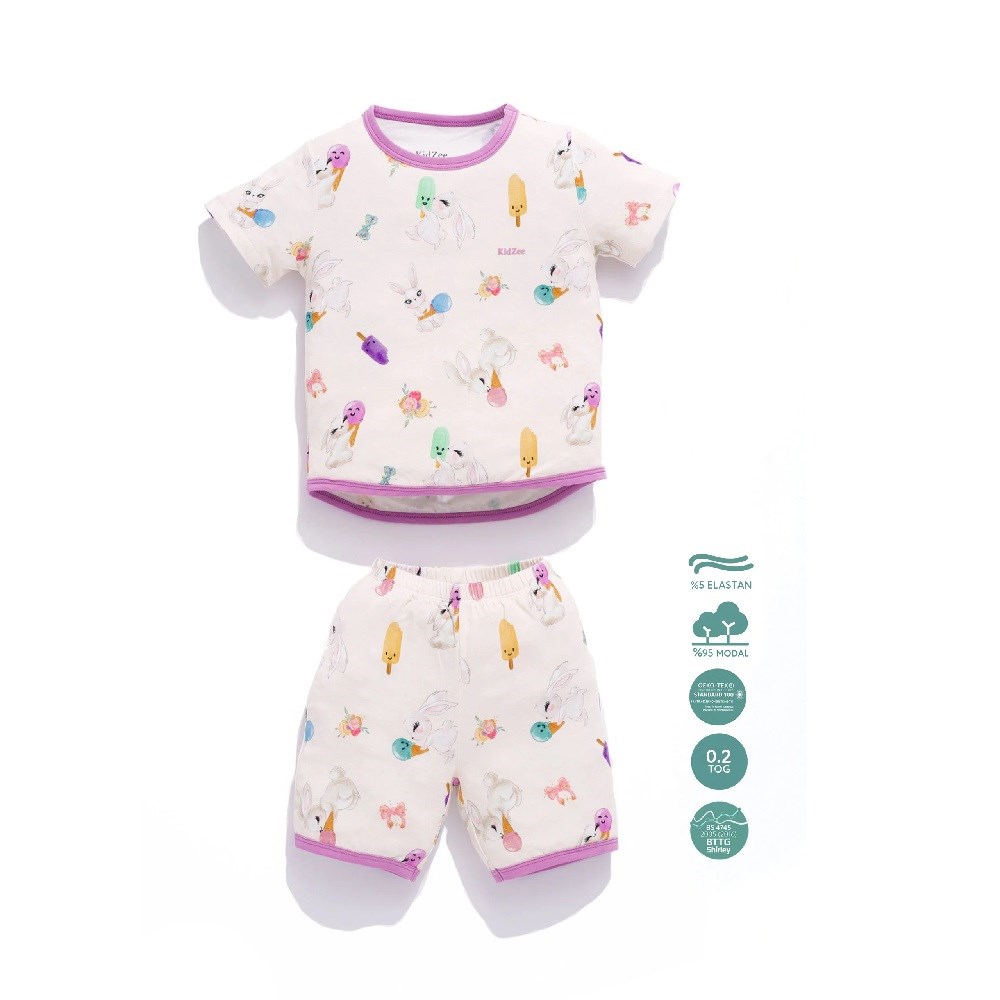 Kidzee Bonny Kısa Kollu Şortlu Pijama Takımı 0.2 Tog Mor