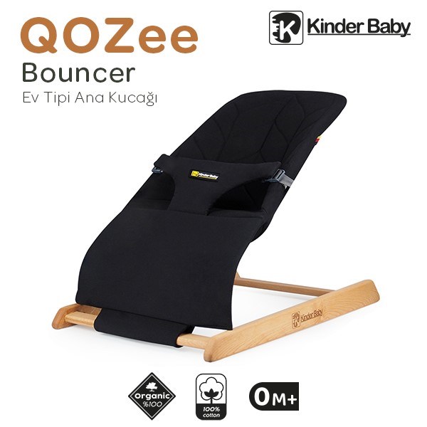 Kinder Baby Qozee Ev Tipi Ahşap Ana Kucağı Siyah 