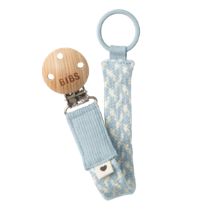 Bibs Paci Braid Baby Blue - Ivory Emzik Askısı