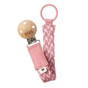 Bibs Paci Braid Dusty Pink - Baby Pink Emzik Askısı