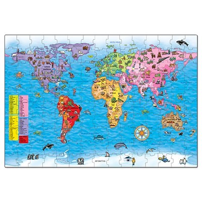 Orchard World Map Puzzle ve Poster 5-10 Yaş + Orjinal