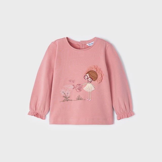 Mayoral Kışlık Kız Bebek Uzun Kol T-shirt Pembe