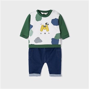 Mayoral Kışlık Erkek Bebek S-shirt Pantolon 2'li Set