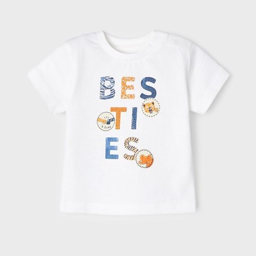 Mayoral Yazlık Erkek Bebek Kısa Kol T-shirt Beyaz