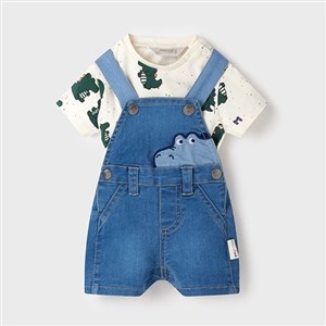 Mayoral Yazlık Erkek Bebek T-shirt Denim Salopet Set