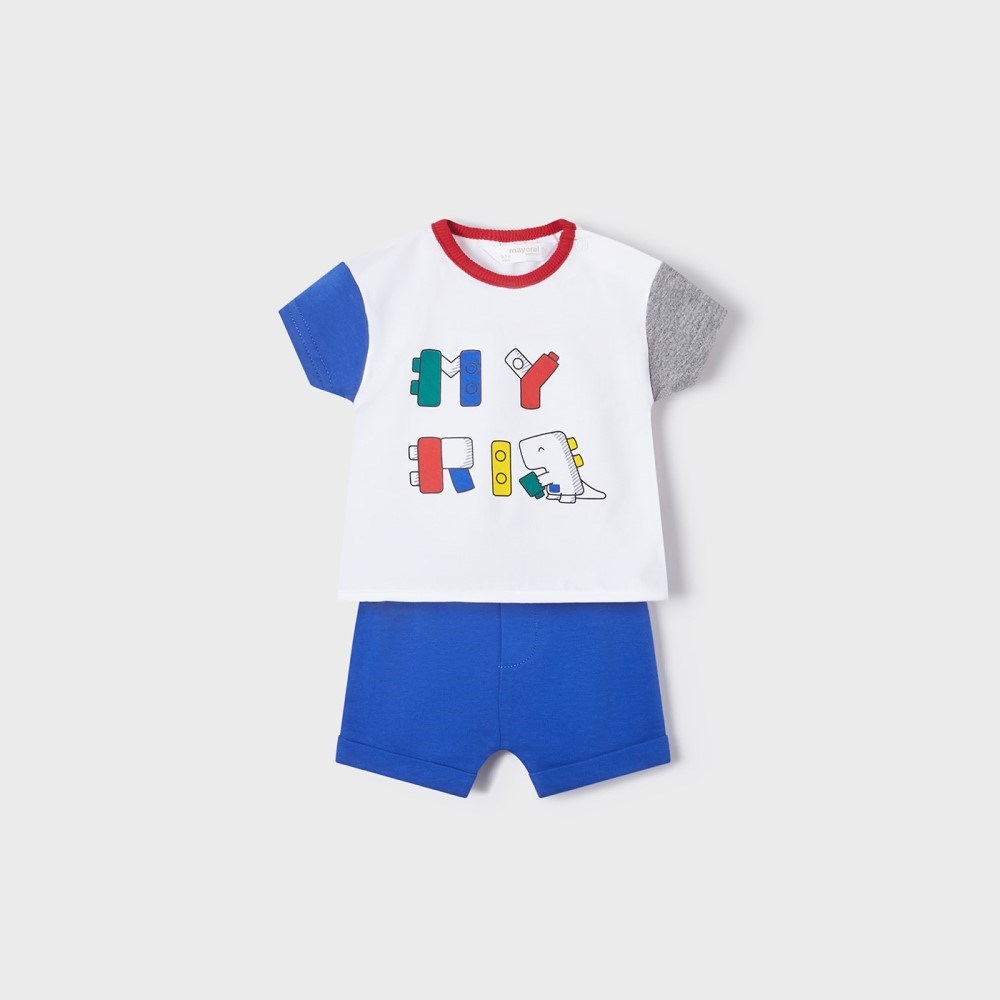 Mayoral Yazlık Erkek Bebek T-shirt Şort 4'lü Set Mavi