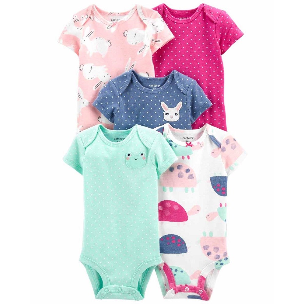 Carter's Yazlık Kız Bebek 5'li Body Set Pembe