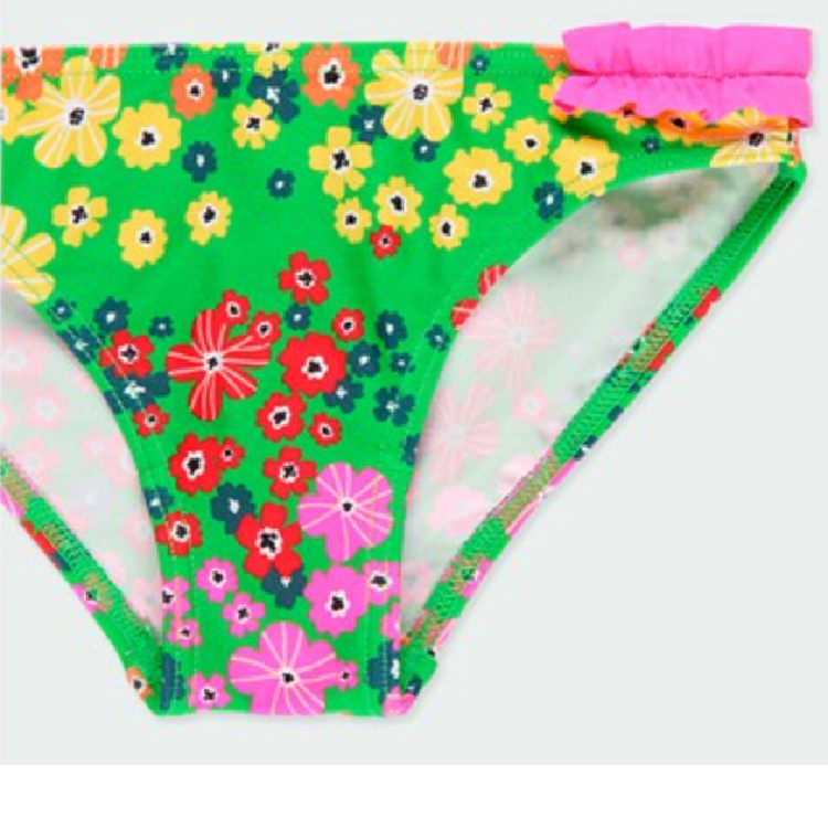 Boboli Yazlık Kız Çocuk Çiçek Desenli Bikini Yeşil