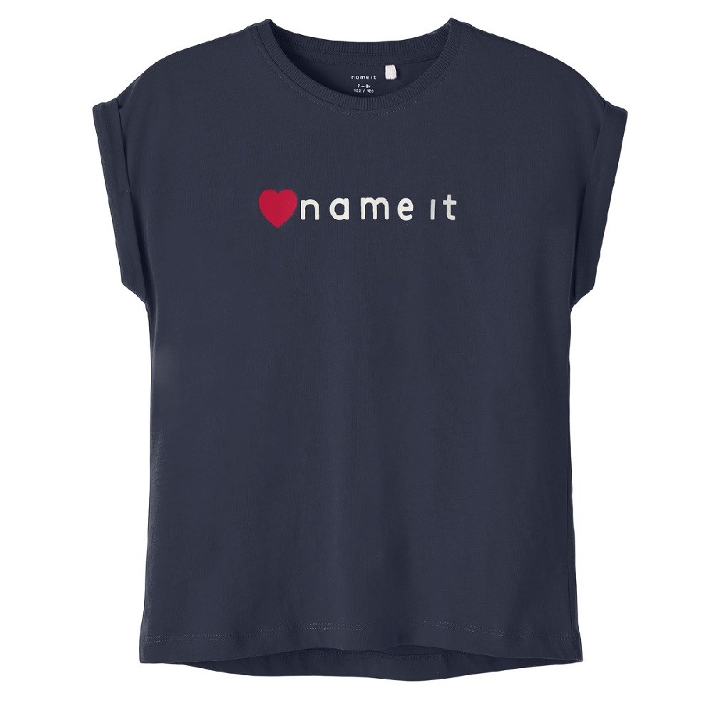 Name It Yazlık Kız Kısa Kol T-shirt Koyu Mavi