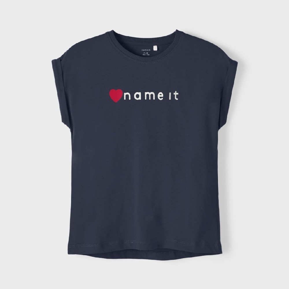 Name It Yazlık Kız Kısa Kol T-shirt Koyu Mavi