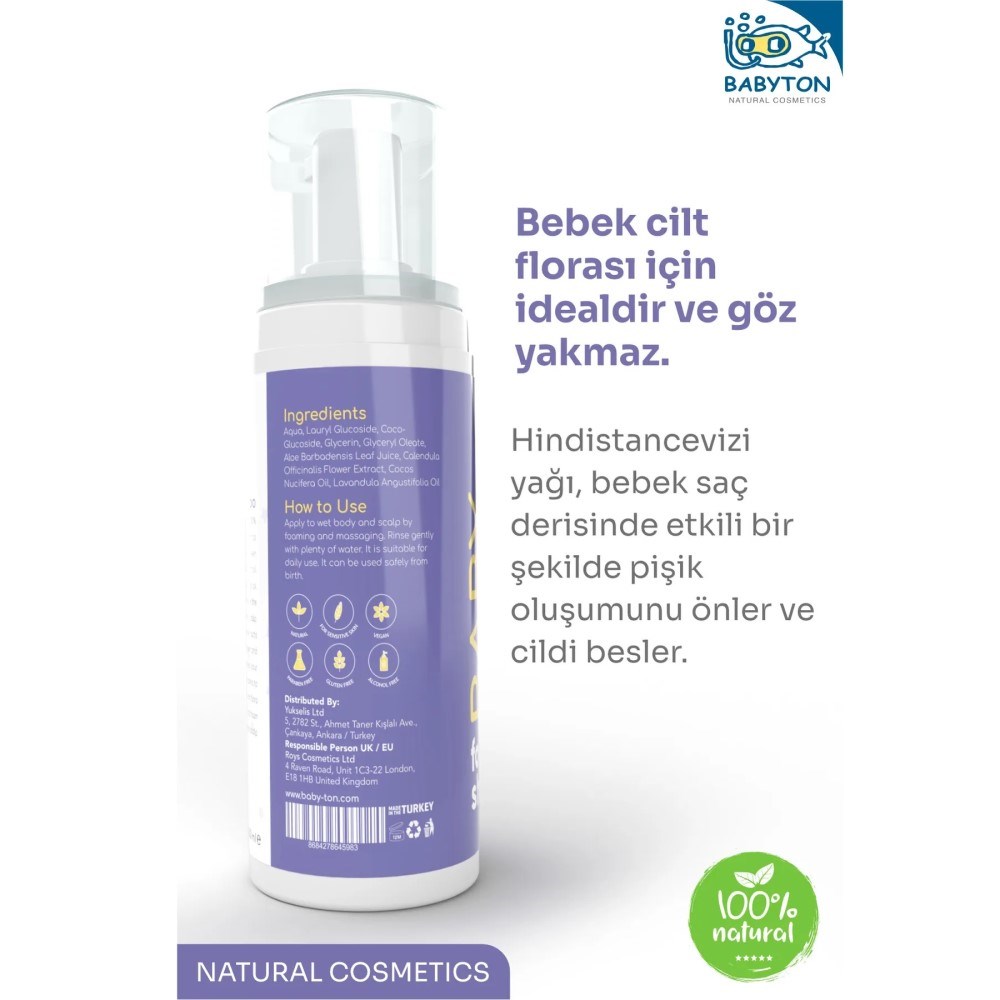 Babyton Baby Foaming Shampoo 150 ml (Köpük Konak Önleyici) 