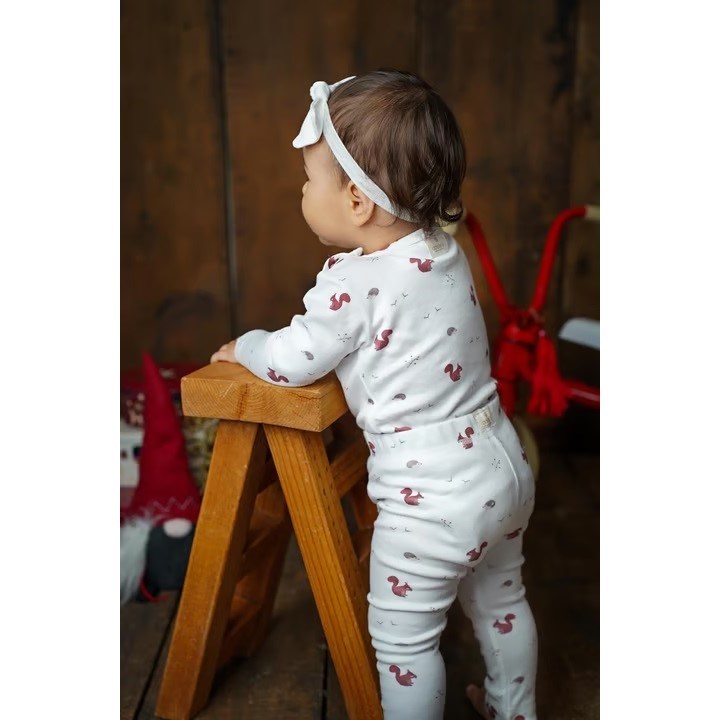 Adelie's Organik Pamuklu Uzun Kollu Pijama Takımı Beyaz